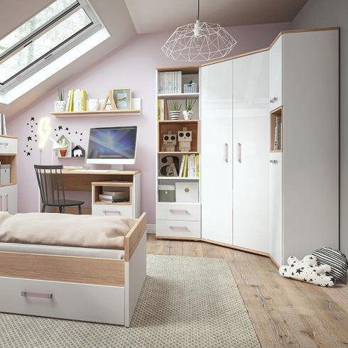 4KIDS Corner wardrobe with lilac handles